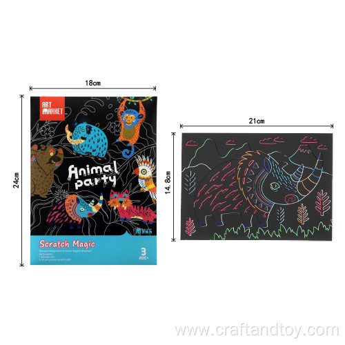 Kids DIY Rainbow Scratch Art Paper